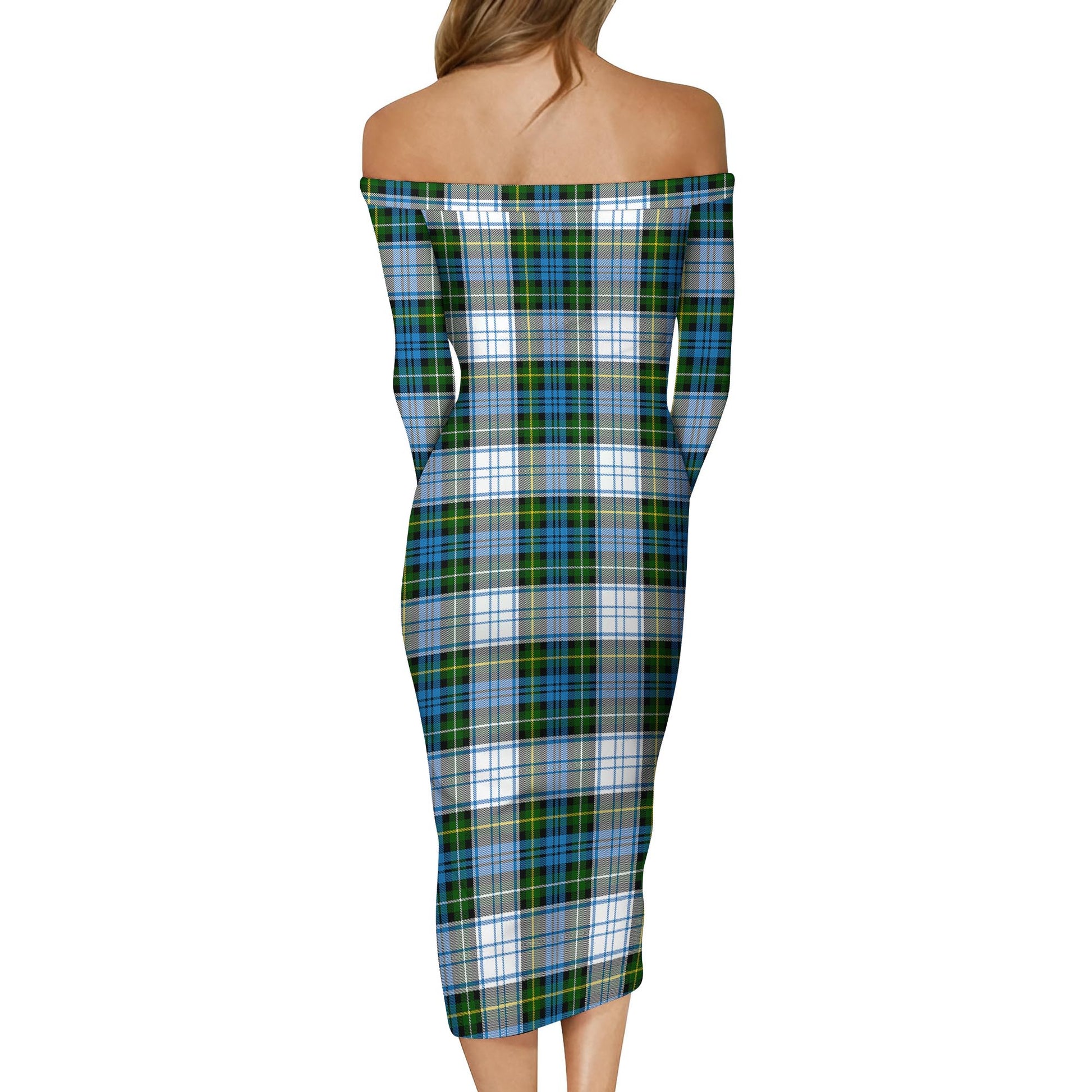 Campbell Dress Tartan Off Shoulder Lady Dress - Tartanvibesclothing