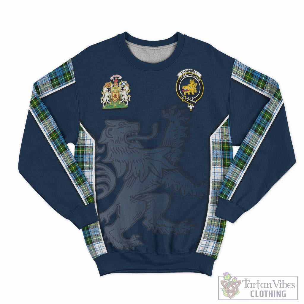 Tartan Vibes Clothing Campbell Dress Tartan Sweater with Family Crest and Lion Rampant Vibes Sport Style