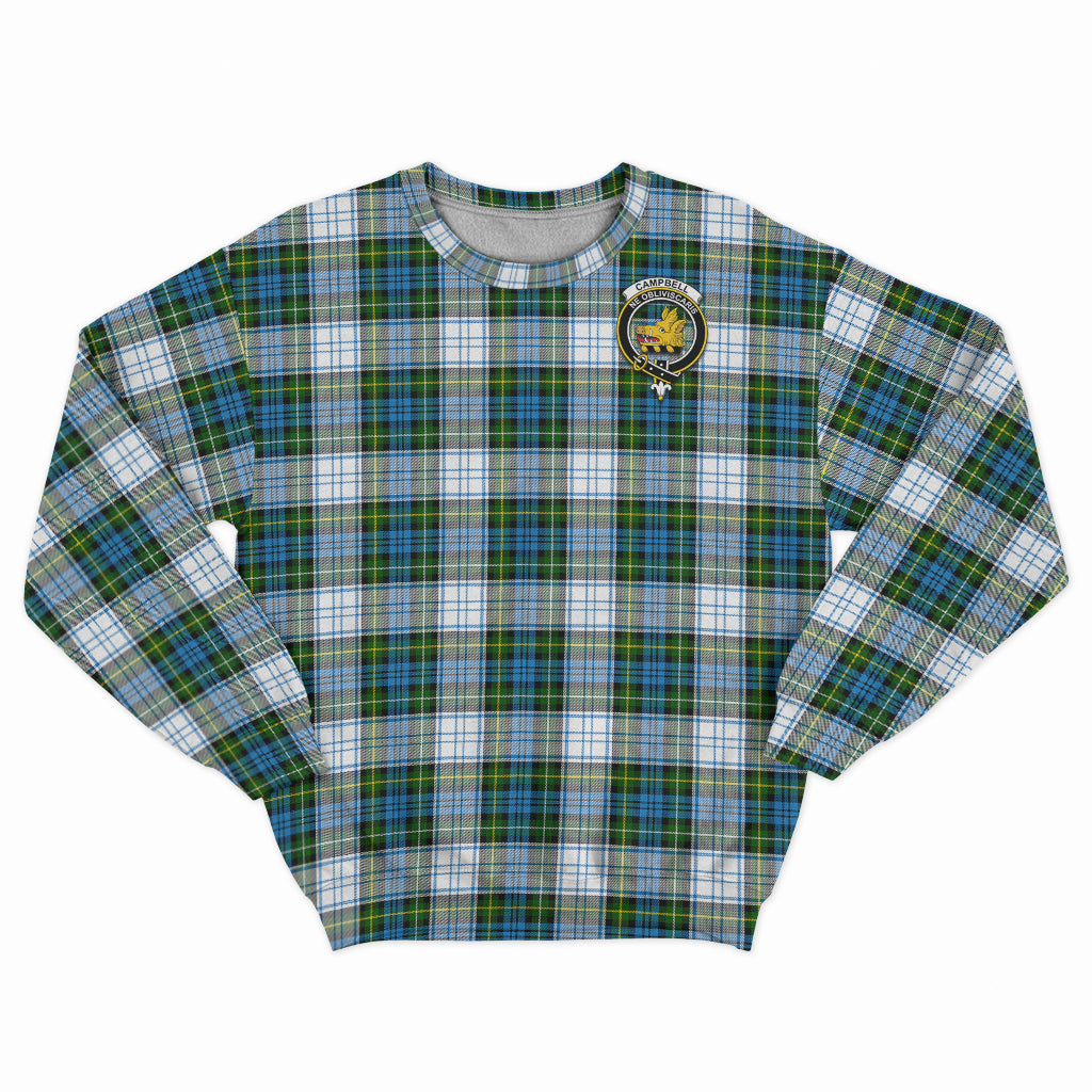 Campbell Dress Tartan Sweatshirt with Family Crest - Tartan Vibes Clothing