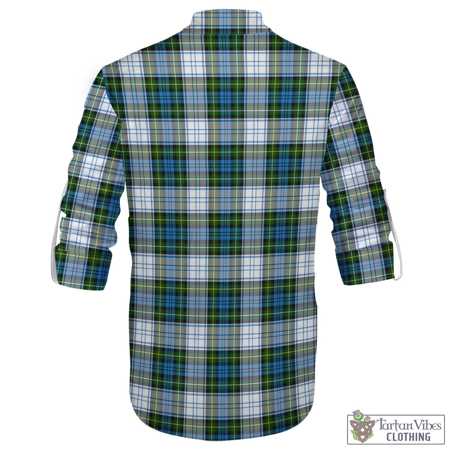 Tartan Vibes Clothing Campbell Dress Tartan Men's Scottish Traditional Jacobite Ghillie Kilt Shirt