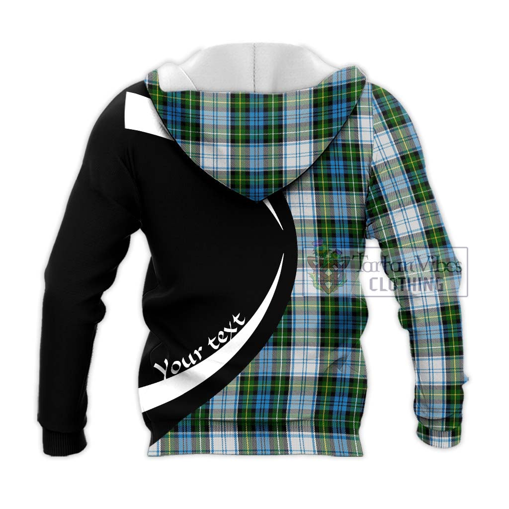 Campbell Dress Tartan Knitted Hoodie with Family Crest Circle Style - Tartan Vibes Clothing