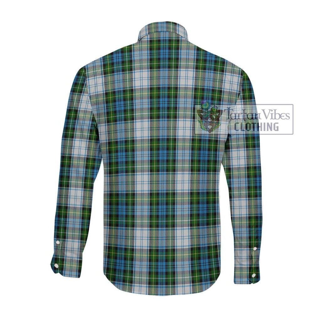 Campbell Dress Tartan Long Sleeve Button Shirt with Family Crest DNA In Me Style - Tartanvibesclothing Shop