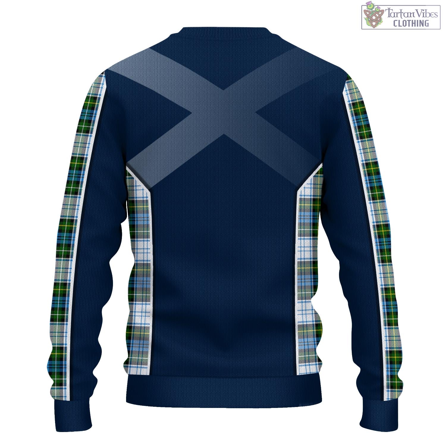 Tartan Vibes Clothing Campbell Dress Tartan Knitted Sweatshirt with Family Crest and Scottish Thistle Vibes Sport Style