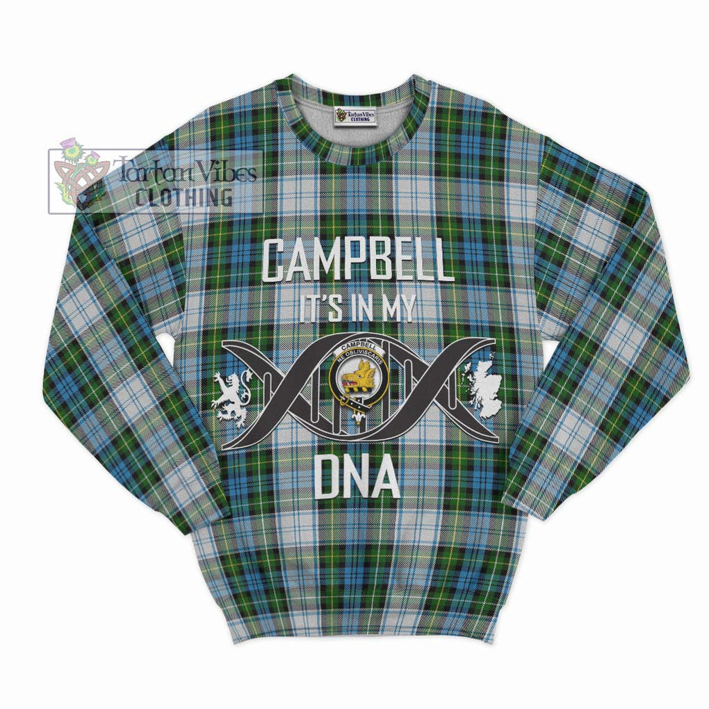 Campbell Dress Tartan Sweatshirt with Family Crest DNA In Me Style - Tartanvibesclothing Shop