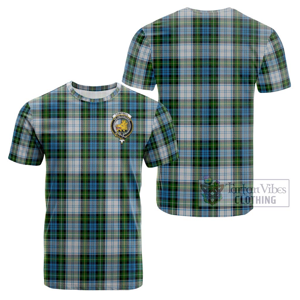 Tartan Vibes Clothing Campbell Dress Tartan Cotton T-Shirt with Family Crest