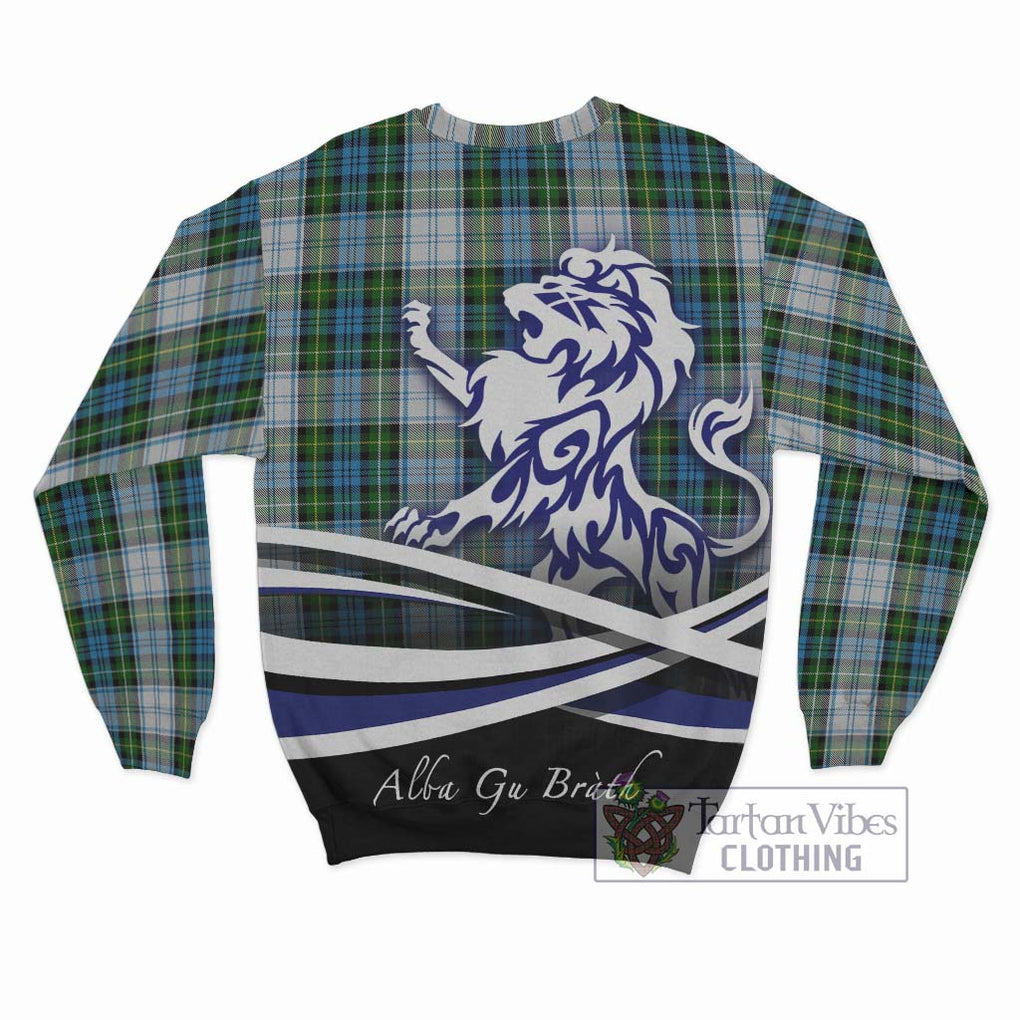 Campbell Dress Tartan Sweatshirt with Alba Gu Brath Regal Lion Emblem - Tartanvibesclothing Shop