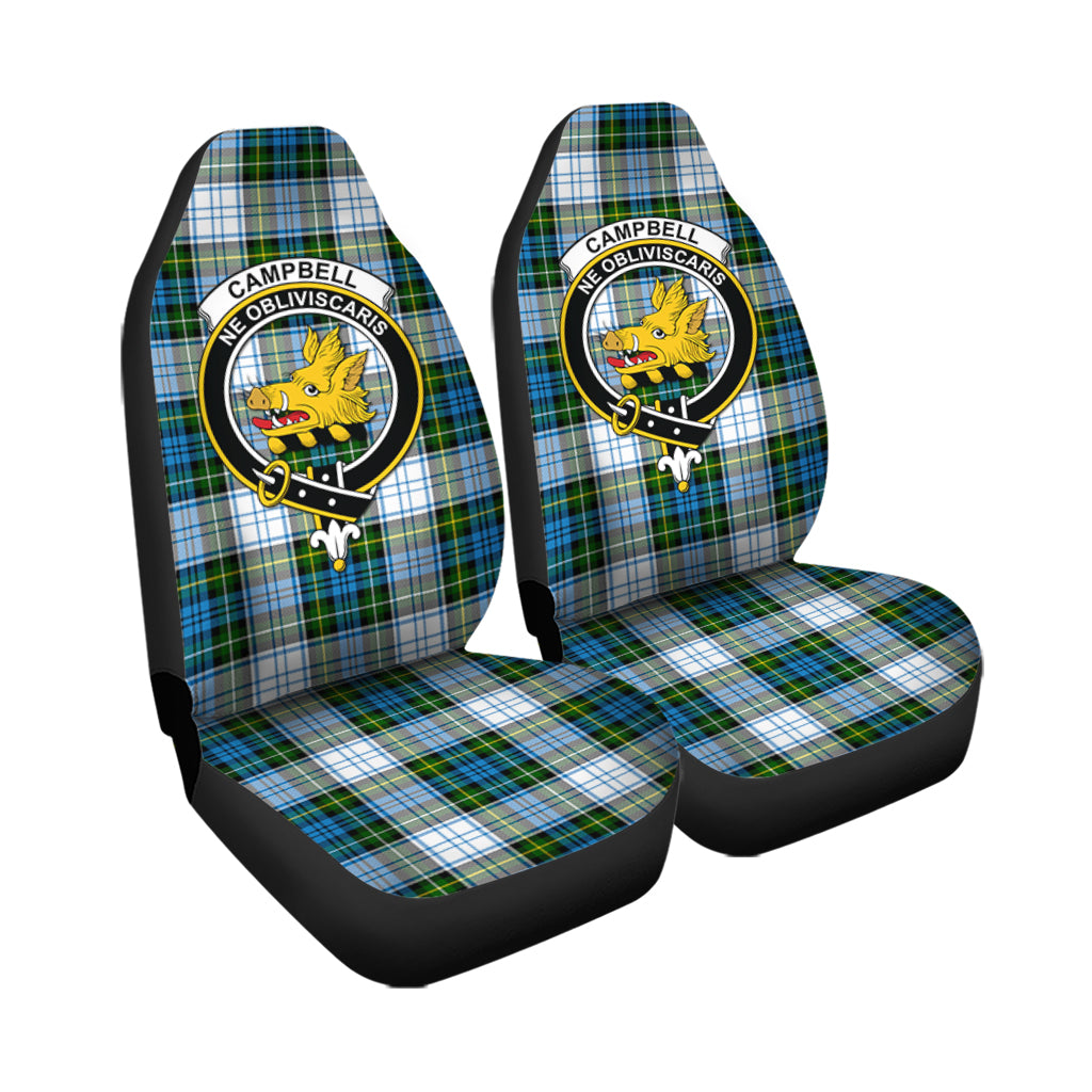 Campbell Dress Tartan Car Seat Cover with Family Crest - Tartanvibesclothing