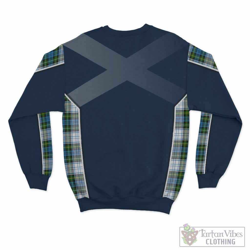 Tartan Vibes Clothing Campbell Dress Tartan Sweatshirt with Family Crest and Scottish Thistle Vibes Sport Style