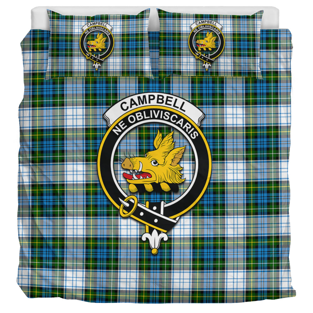 Campbell Dress Tartan Bedding Set with Family Crest UK Bedding Set UK Super King 104*94 inch - Tartan Vibes Clothing