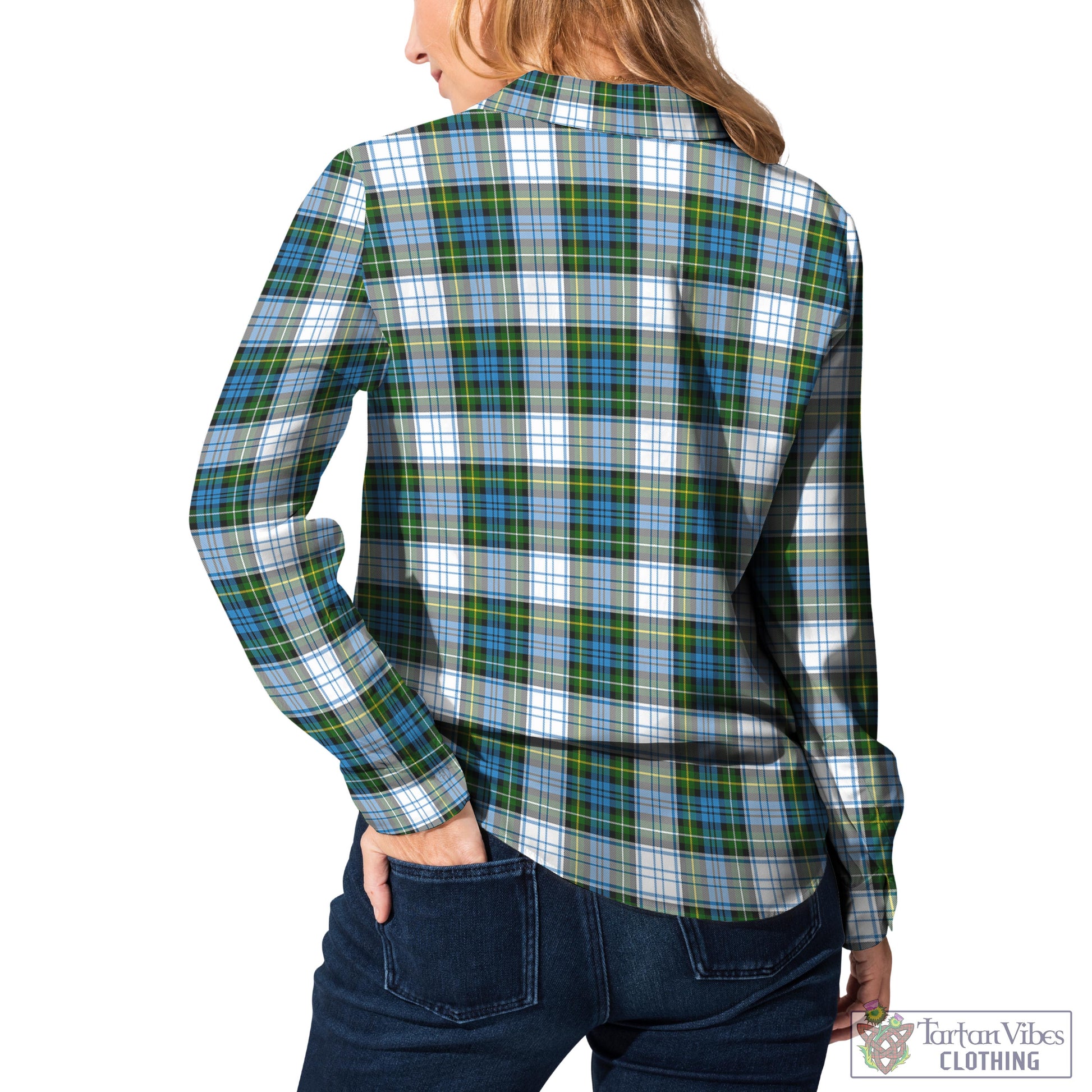 Tartan Vibes Clothing Campbell Dress Tartan Womens Casual Shirt with Family Crest