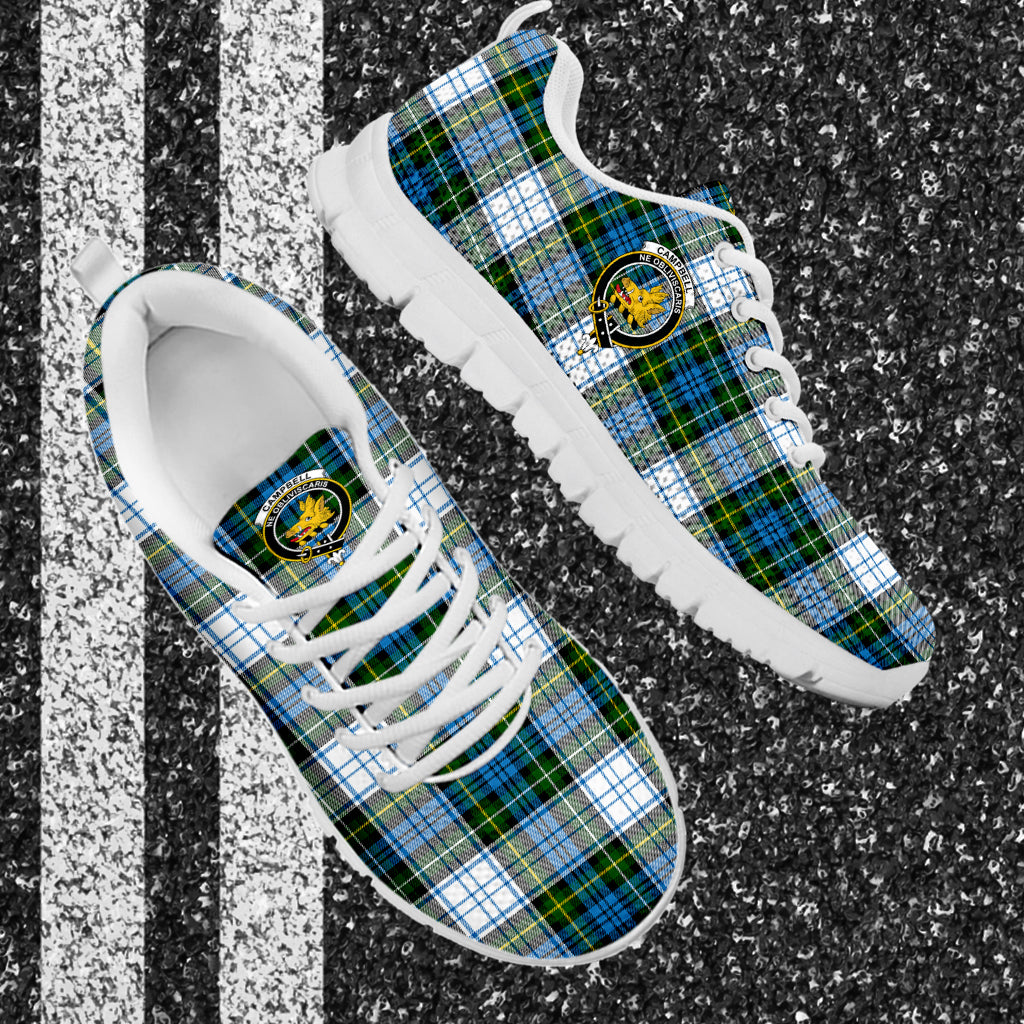 Campbell Dress Tartan Sneakers with Family Crest - Tartan Vibes Clothing