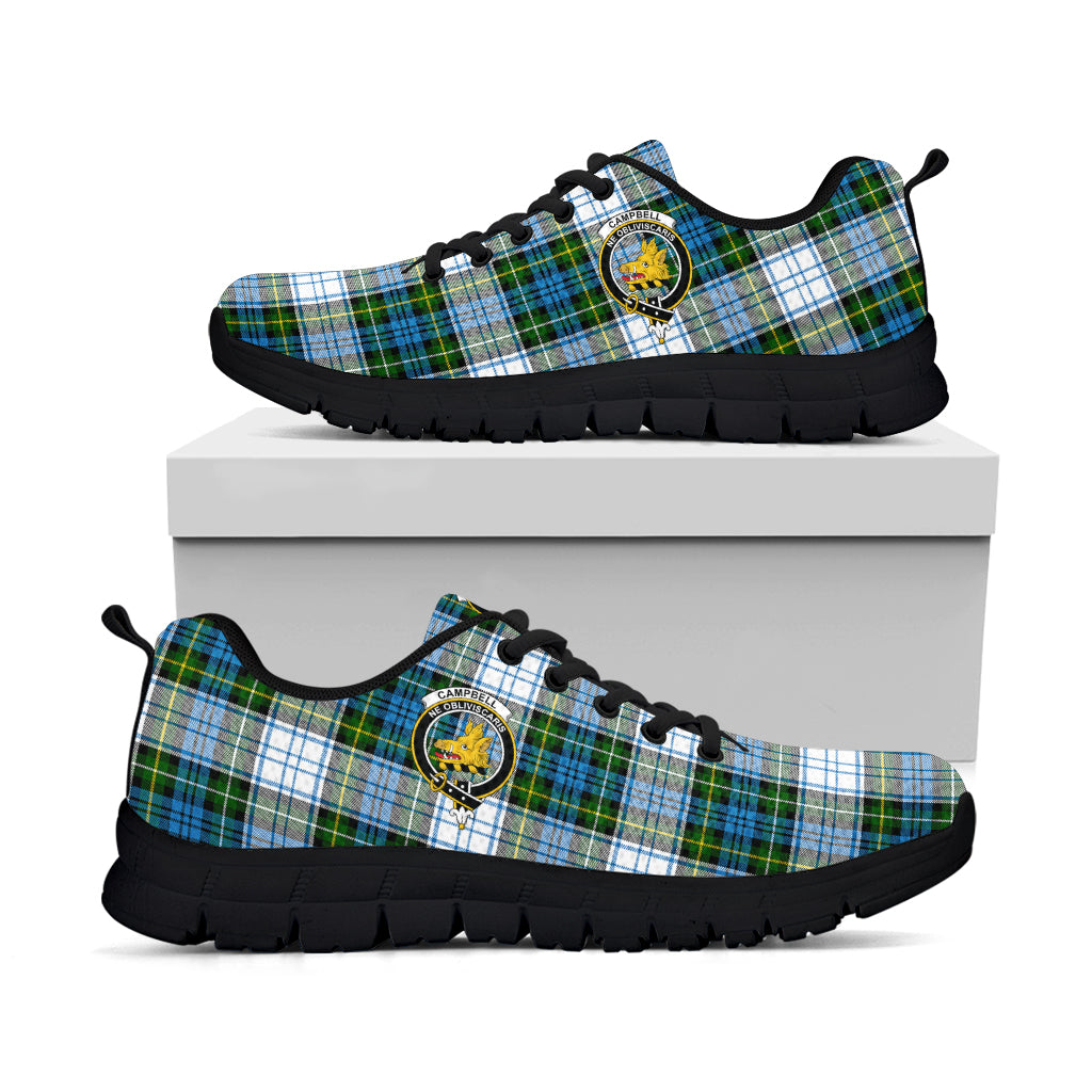 Campbell Dress Tartan Sneakers with Family Crest - Tartan Vibes Clothing