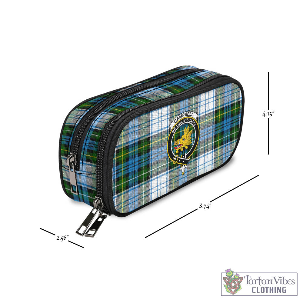 Tartan Vibes Clothing Campbell Dress Tartan Pen and Pencil Case with Family Crest