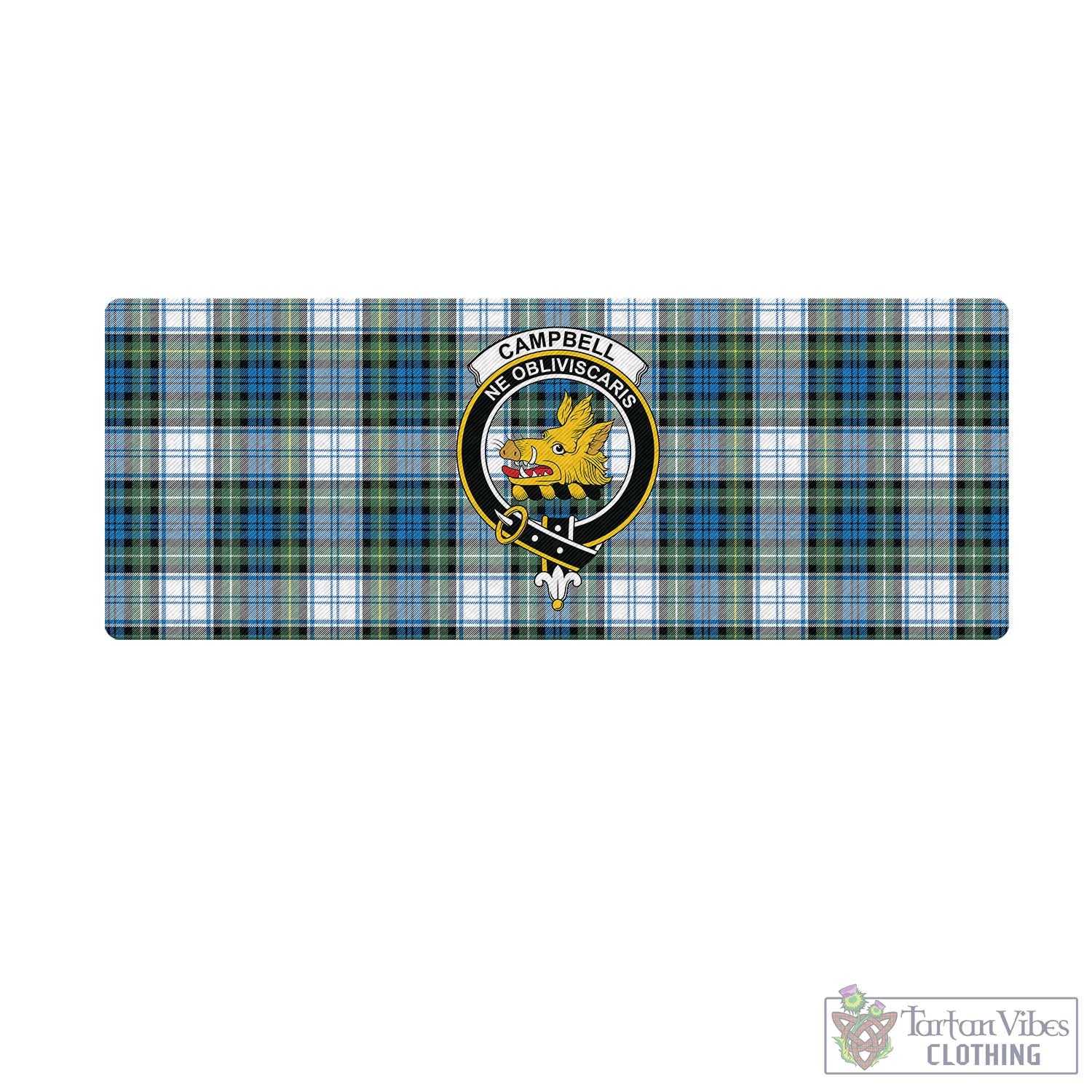 Tartan Vibes Clothing Campbell Dress Ancient Tartan Mouse Pad with Family Crest