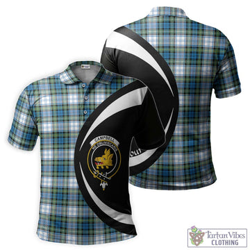 Campbell Dress Ancient Tartan Men's Polo Shirt with Family Crest Circle Style