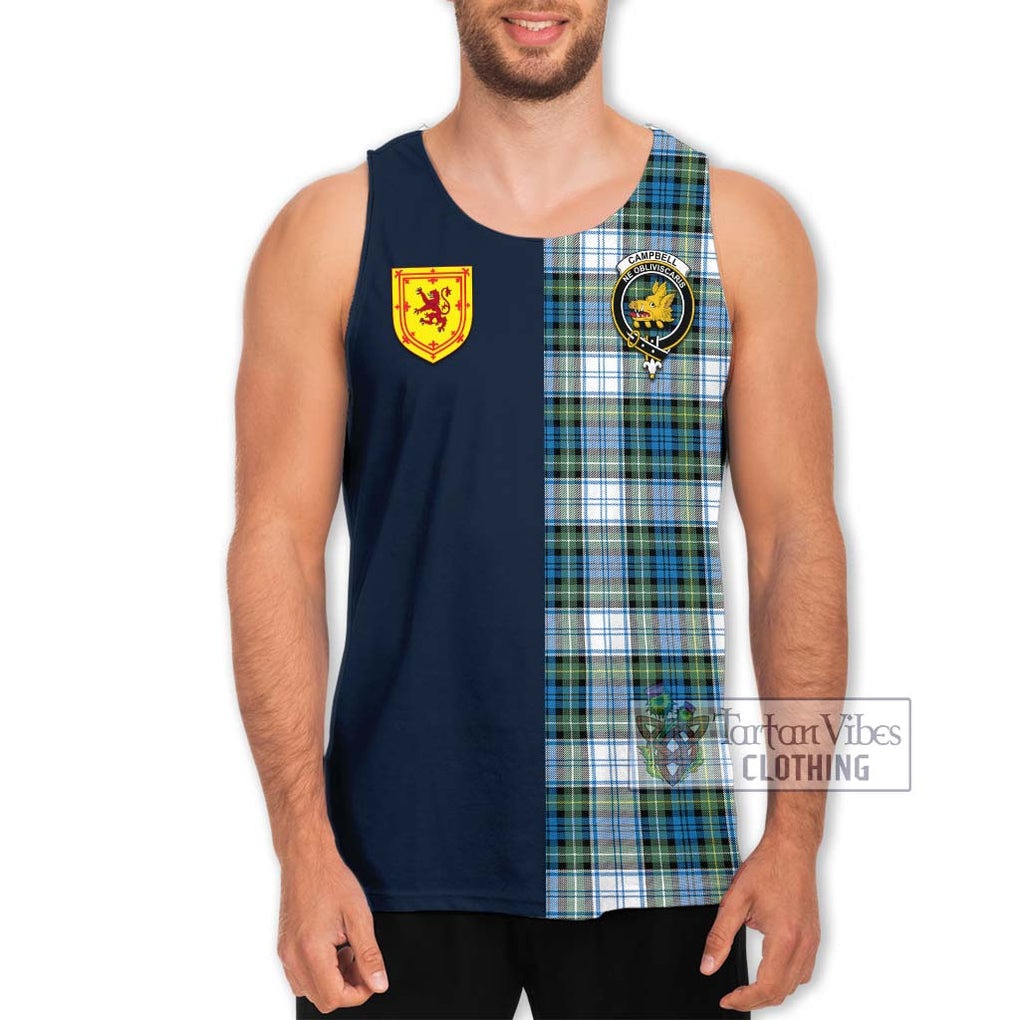 Tartan Vibes Clothing Campbell Dress Ancient Tartan Men's Tank Top with Scottish Lion Royal Arm Half Style