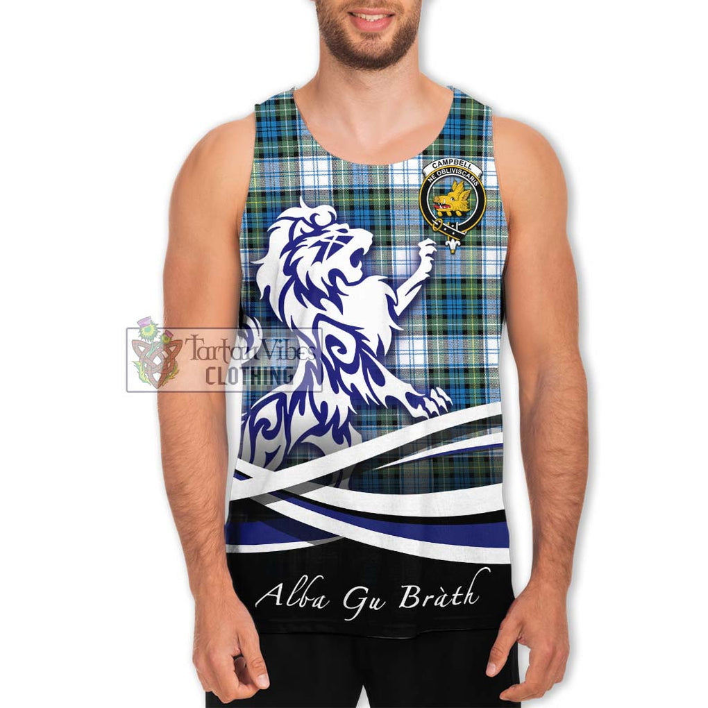 Campbell Dress Ancient Tartan Men's Tank Top with Alba Gu Brath Regal Lion Emblem Men - Tartanvibesclothing Shop