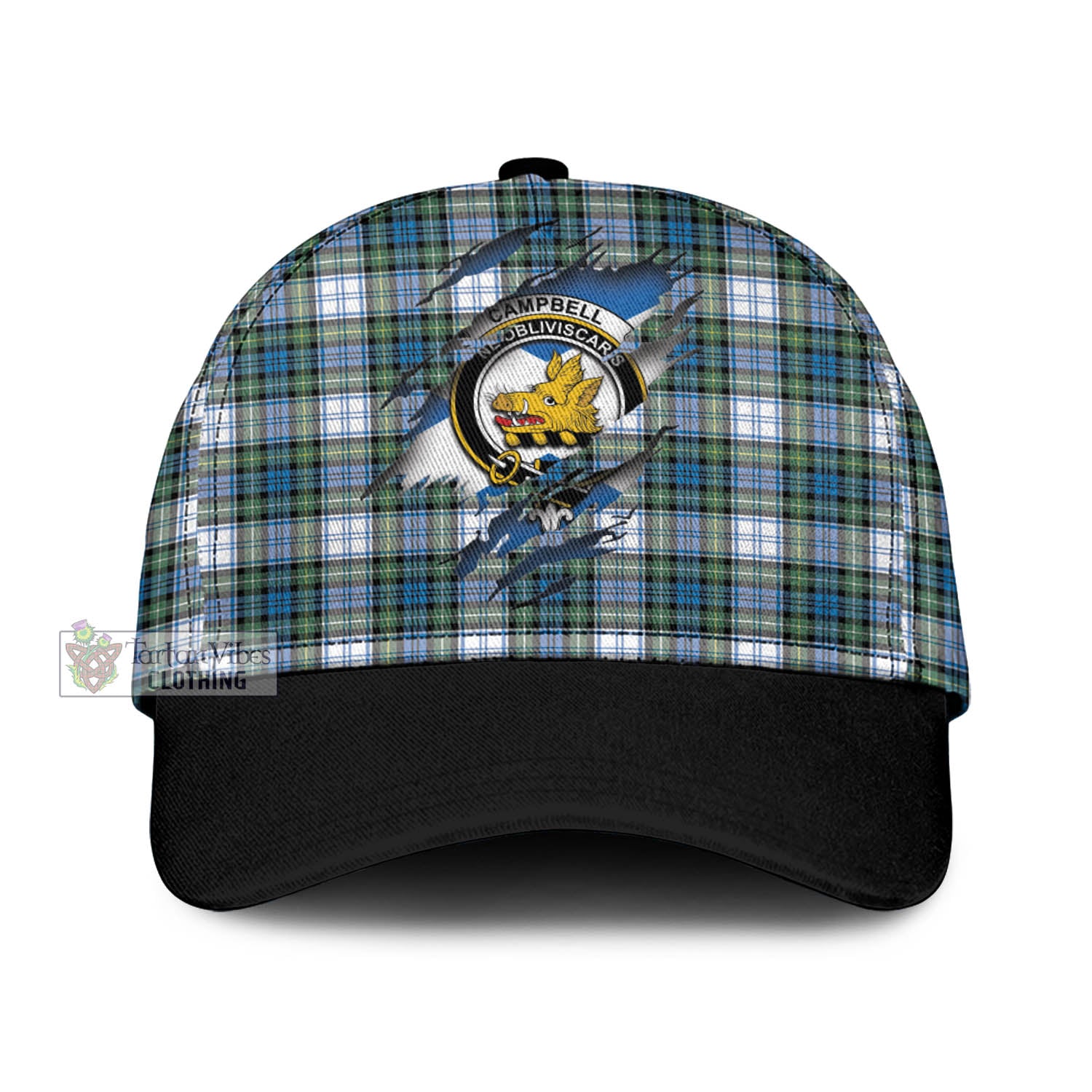 Tartan Vibes Clothing Campbell Dress Ancient Tartan Classic Cap with Family Crest In Me Style