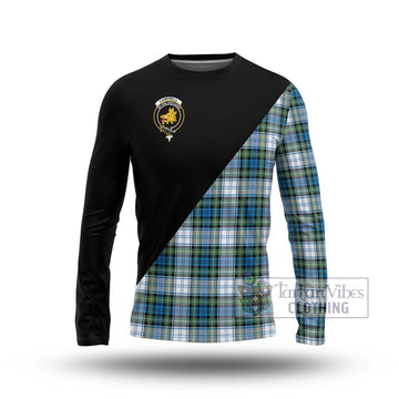 Campbell Dress Ancient Tartan Long Sleeve T-Shirt with Family Crest and Military Logo Style