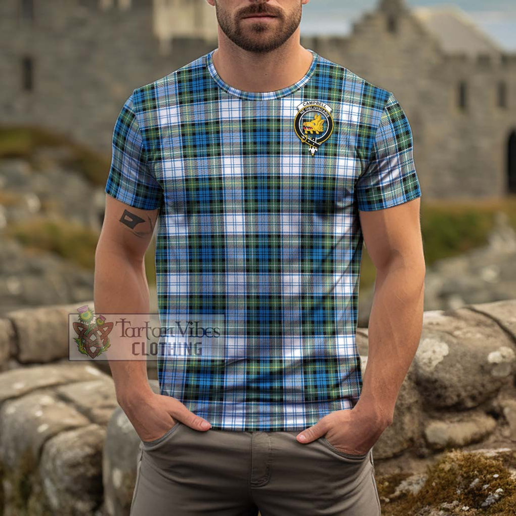 Campbell Dress Ancient Tartan Cotton T-Shirt with Family Crest Men's Shirt - Tartanvibesclothing Shop