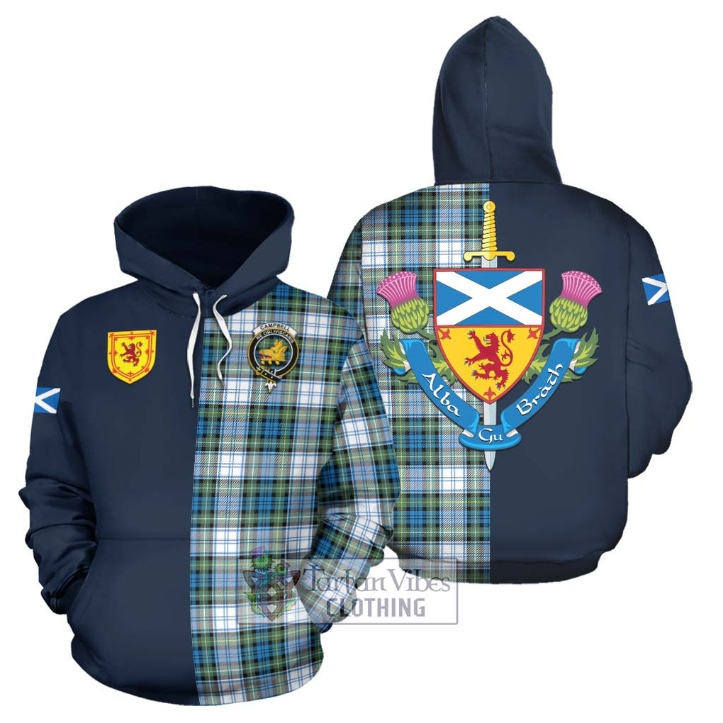 Tartan Vibes Clothing Campbell Dress Ancient Tartan Hoodie with Scottish Lion Royal Arm Half Style