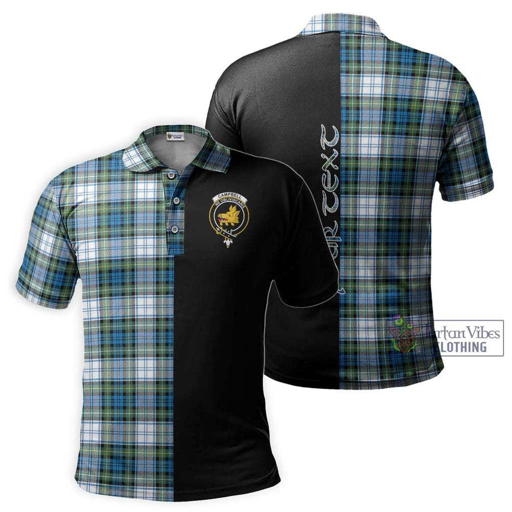 Campbell Dress Ancient Tartan Polo Shirt with Family Crest and Half Of Me Style Kid - Tartanvibesclothing Shop