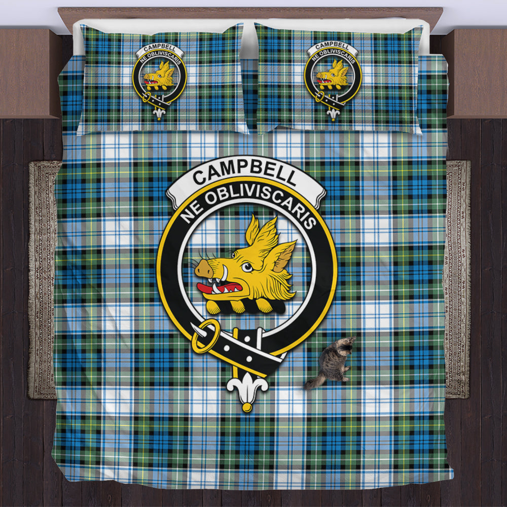 Campbell Dress Ancient Tartan Bedding Set with Family Crest US Bedding Set - Tartan Vibes Clothing