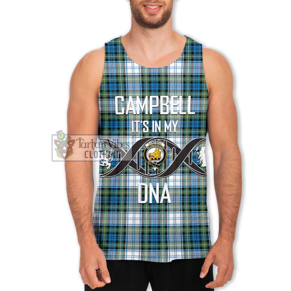 Campbell Dress Ancient Tartan Men's Tank Top with Family Crest DNA In Me Style Men - Tartanvibesclothing Shop