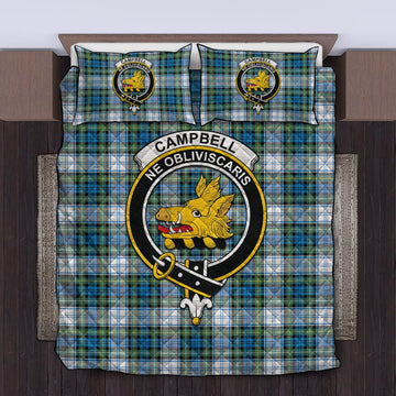 Campbell Dress Ancient Tartan Quilt Bed Set with Family Crest