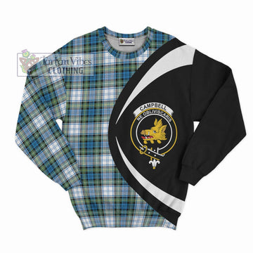 Campbell Dress Ancient Tartan Sweatshirt with Family Crest Circle Style