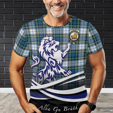 Campbell Dress Ancient Tartan T-Shirt with Alba Gu Brath Regal Lion Emblem