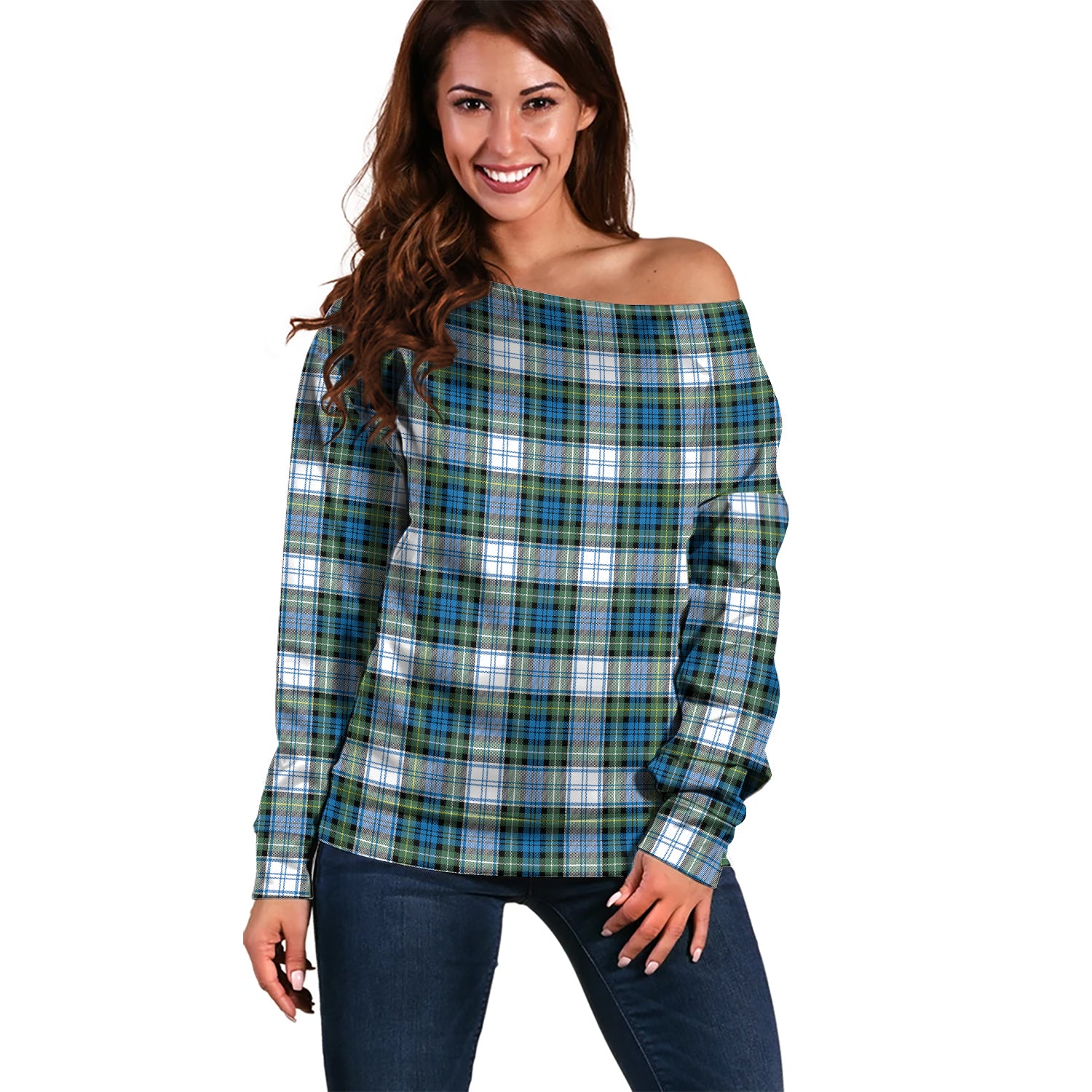 Campbell Dress Ancient Tartan Off Shoulder Women Sweater Women - Tartanvibesclothing