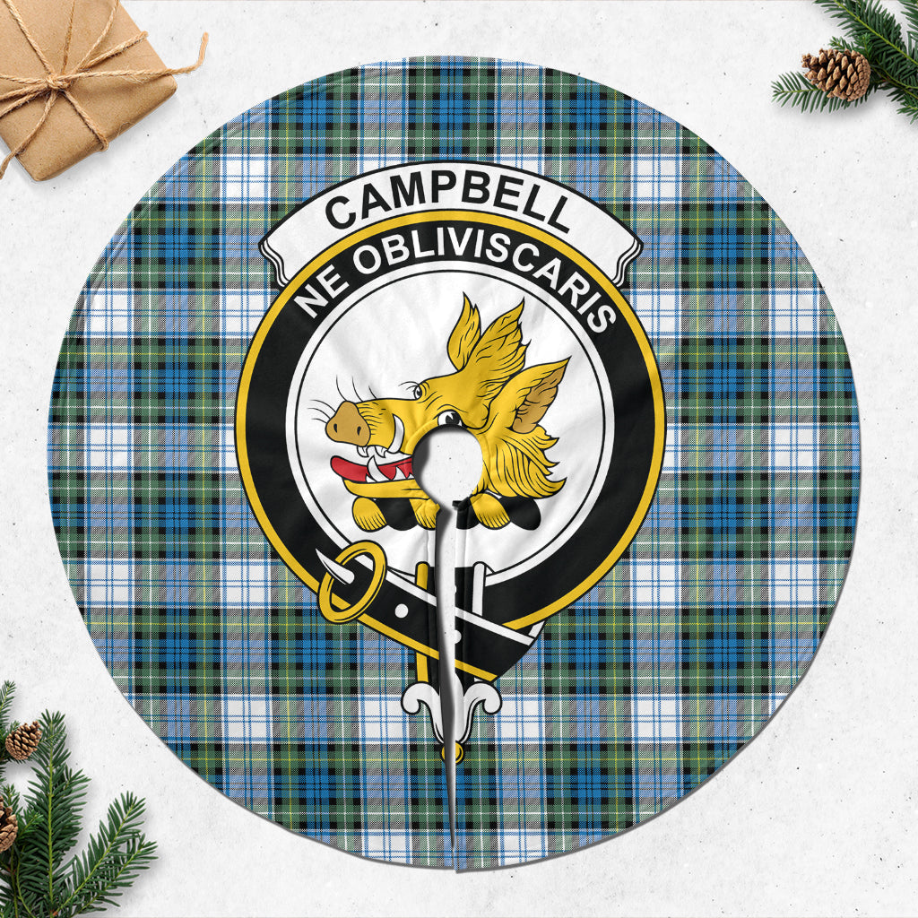 Campbell Dress Ancient Tartan Christmas Tree Skirt with Family Crest - Tartanvibesclothing