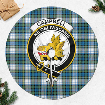 Campbell Dress Ancient Tartan Christmas Tree Skirt with Family Crest