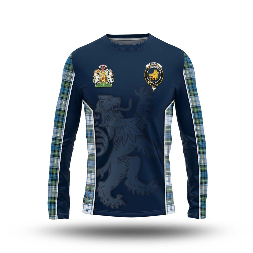 Campbell Dress Ancient Tartan Long Sleeve T-Shirt with Family Crest and Lion Rampant Vibes Sport Style Unisex - Tartan Vibes Clothing