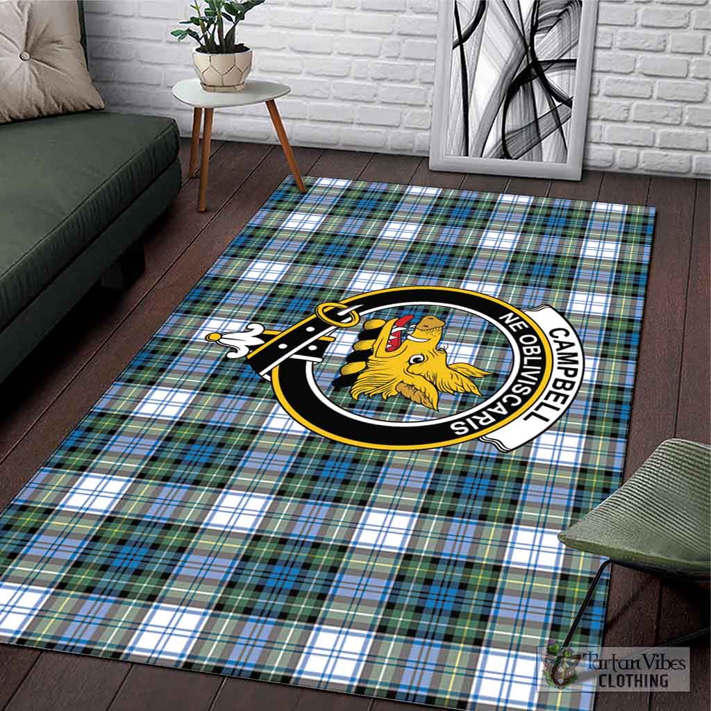 Tartan Vibes Clothing Campbell Dress Ancient Tartan Area Rug with Family Crest