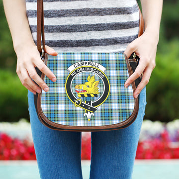 Campbell Dress Ancient Tartan Saddle Bag with Family Crest