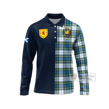 Campbell Dress Ancient Tartan Long Sleeve Polo Shirt Alba with Scottish Lion Royal Arm Half Style