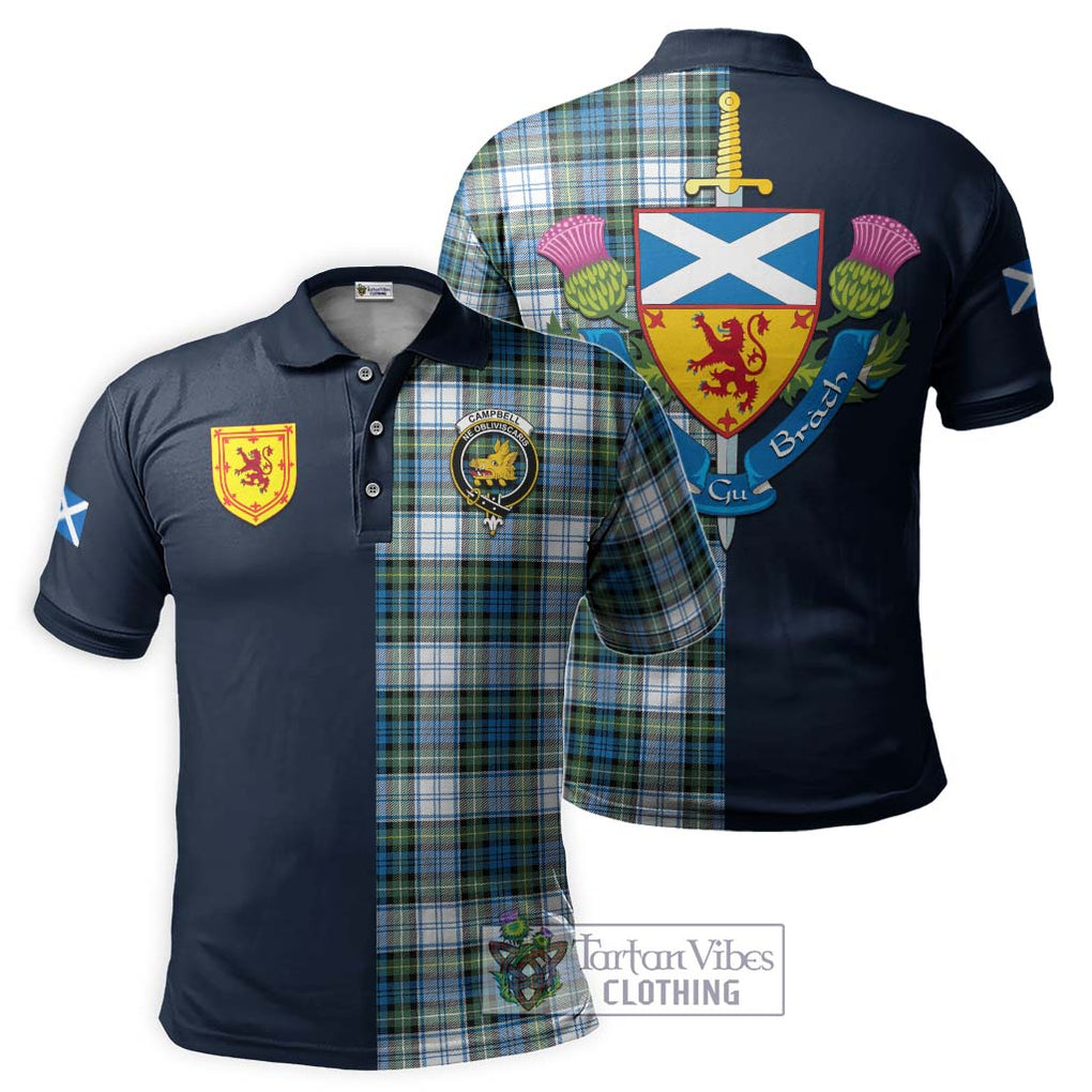 Tartan Vibes Clothing Campbell Dress Ancient Tartan Polo Shirt with Scottish Lion Royal Arm Half Style