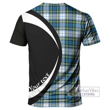 Campbell Dress Ancient Tartan T-Shirt with Family Crest Circle Style