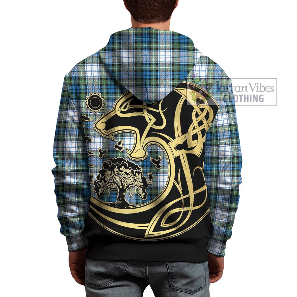 Campbell Dress Ancient Tartan Hoodie with Family Crest Celtic Wolf Style - Tartan Vibes Clothing