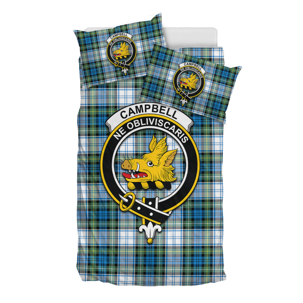 Campbell Dress Ancient Tartan Bedding Set with Family Crest - Tartan Vibes Clothing