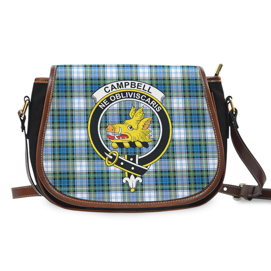 Campbell Dress Ancient Tartan Saddle Bag with Family Crest - Tartan Vibes Clothing