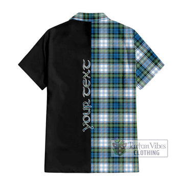 Campbell Dress Ancient Tartan Short Sleeve Button Shirt with Family Crest and Half Of Me Style