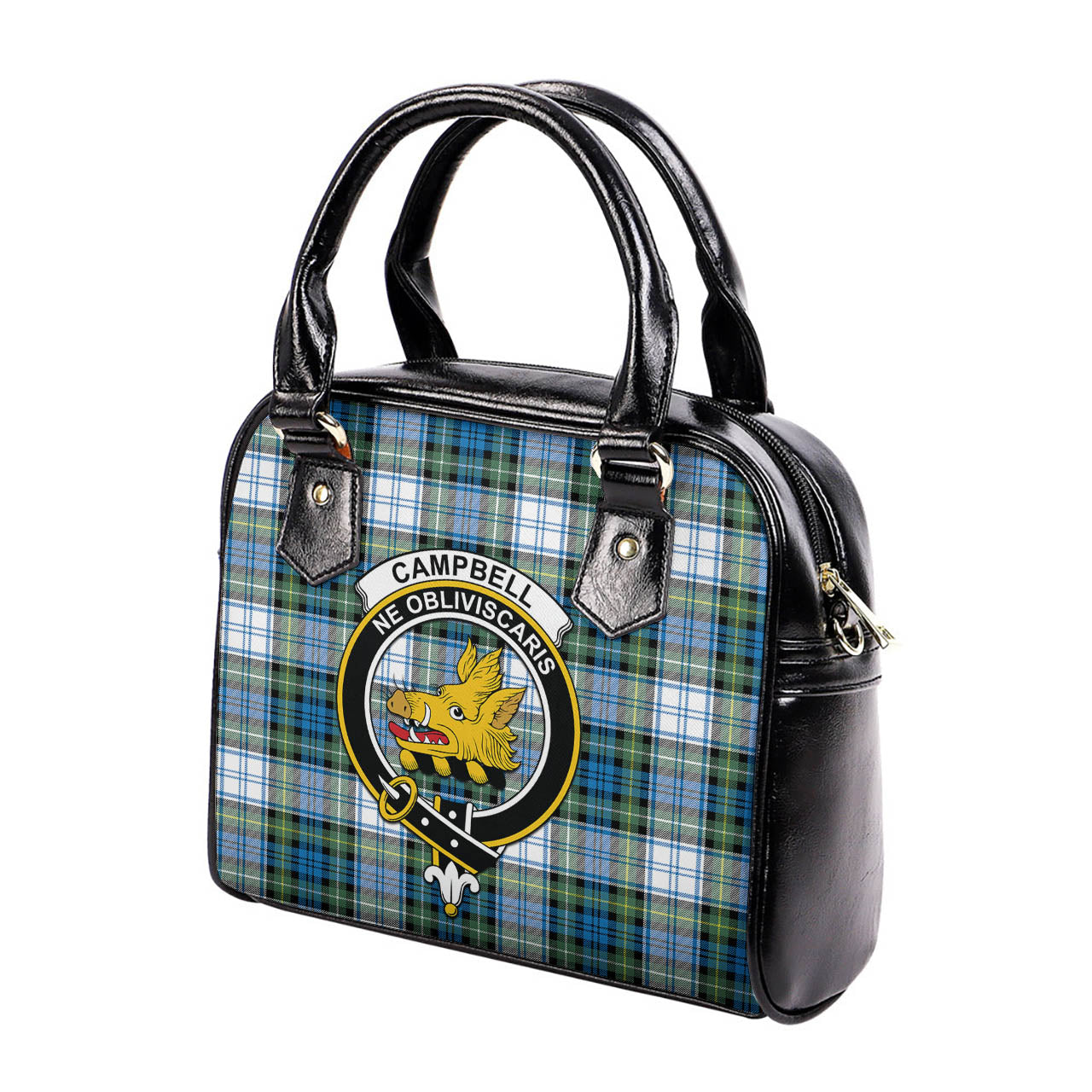 Campbell Dress Ancient Tartan Shoulder Handbags with Family Crest - Tartanvibesclothing