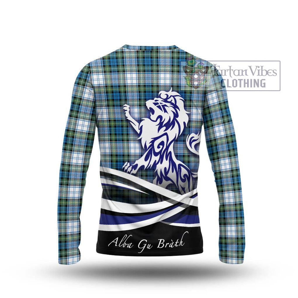 Campbell Dress Ancient Tartan Long Sleeve T-Shirt with Alba Gu Brath Regal Lion Emblem - Tartanvibesclothing Shop