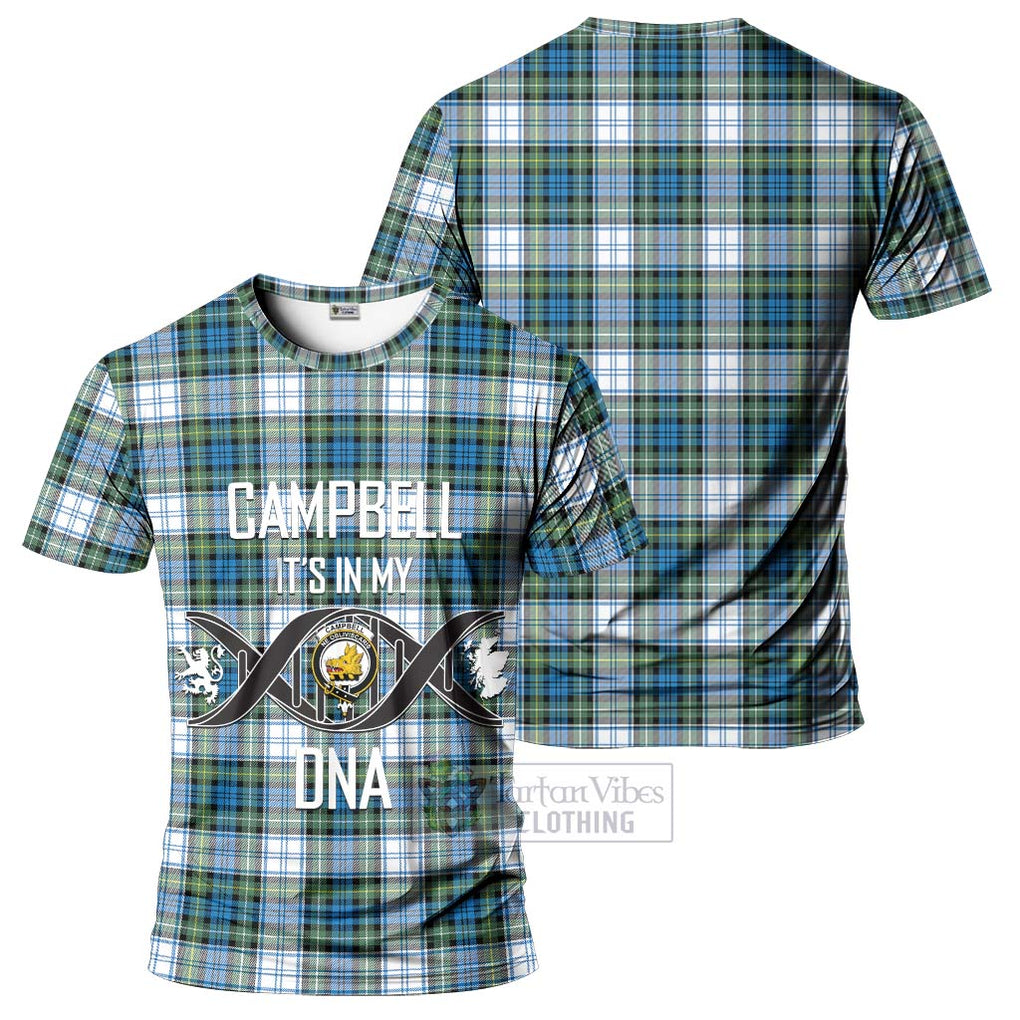 Campbell Dress Ancient Tartan T-Shirt with Family Crest DNA In Me Style - Tartan Vibes Clothing