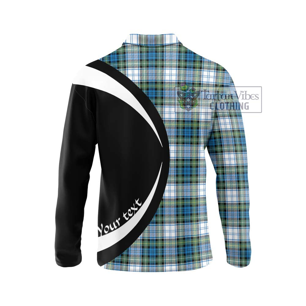 Campbell Dress Ancient Tartan Long Sleeve Polo Shirt with Family Crest Circle Style - Tartan Vibes Clothing