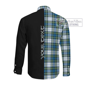 Campbell Dress Ancient Tartan Long Sleeve Button Shirt with Family Crest and Half Of Me Style