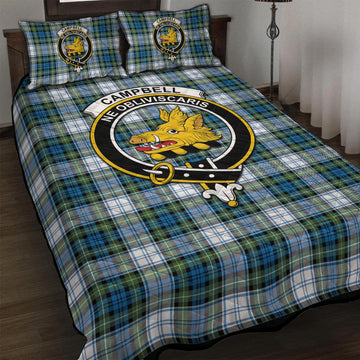 Campbell Dress Ancient Tartan Quilt Bed Set with Family Crest